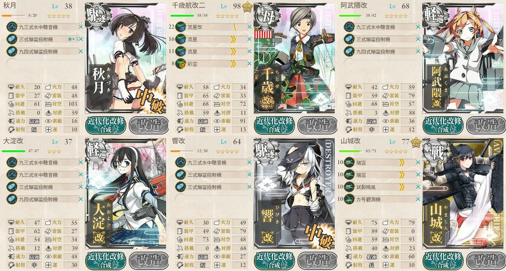 冬イベントE-1艦隊